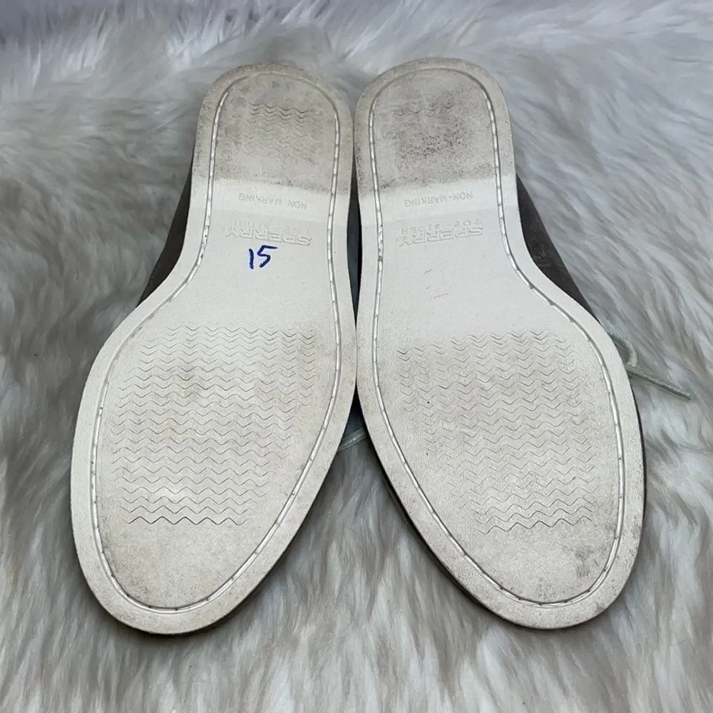 Sperry Quest 2-Eye Grey Leather‎ Topsiders Sz 7.5